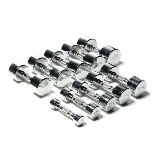Immagine 3660ea12 18 Set 10 coppie manubri cromati con impugnatura anatomica da 1 a 10 kg